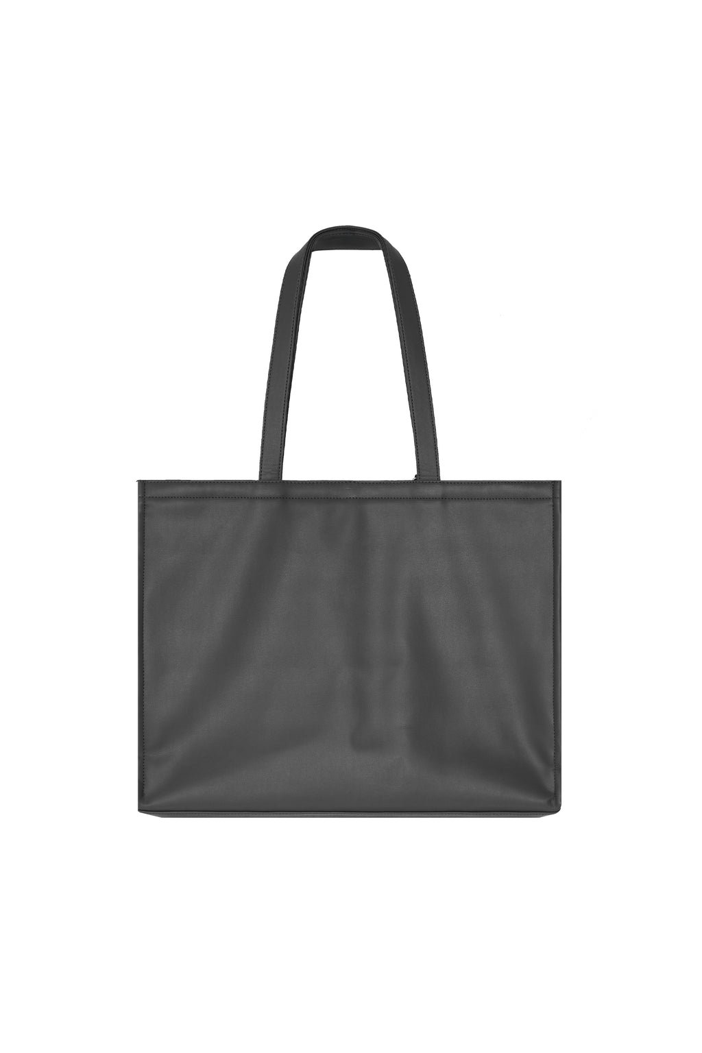 FAUX LEATHER 02 TOTE BAG (CHARCOAL)