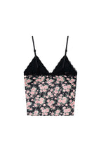FLORAL 02 LACE CAMI TOP (BLACK)