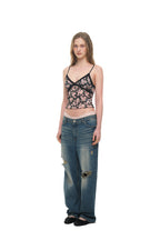 FLORAL 02 LACE CAMI TOP (BLACK)