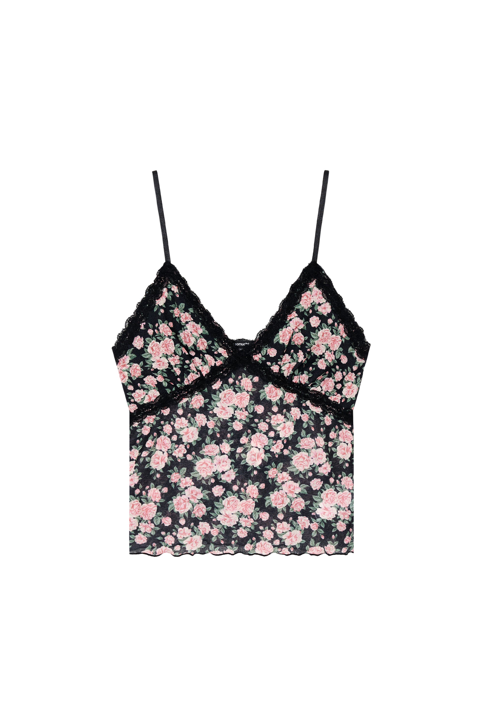 FLORAL 02 LACE CAMI TOP (BLACK)
