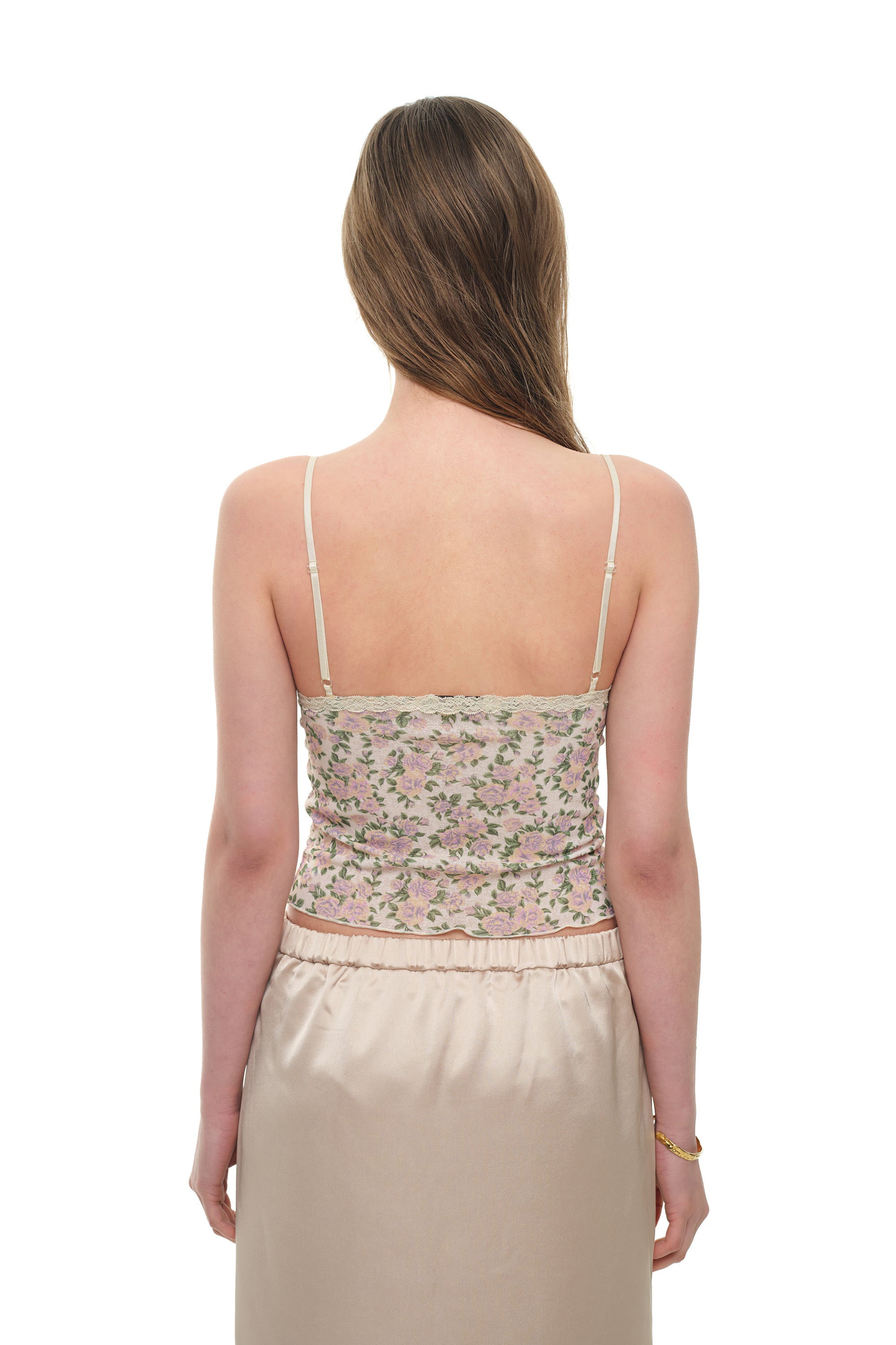 FLORAL 02 LACE CAMI TOP (IVORY)