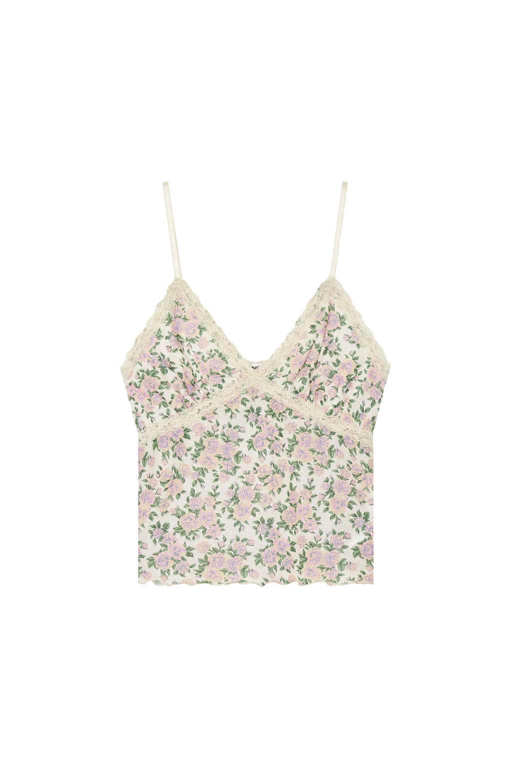 FLORAL 02 LACE CAMI TOP (IVORY)
