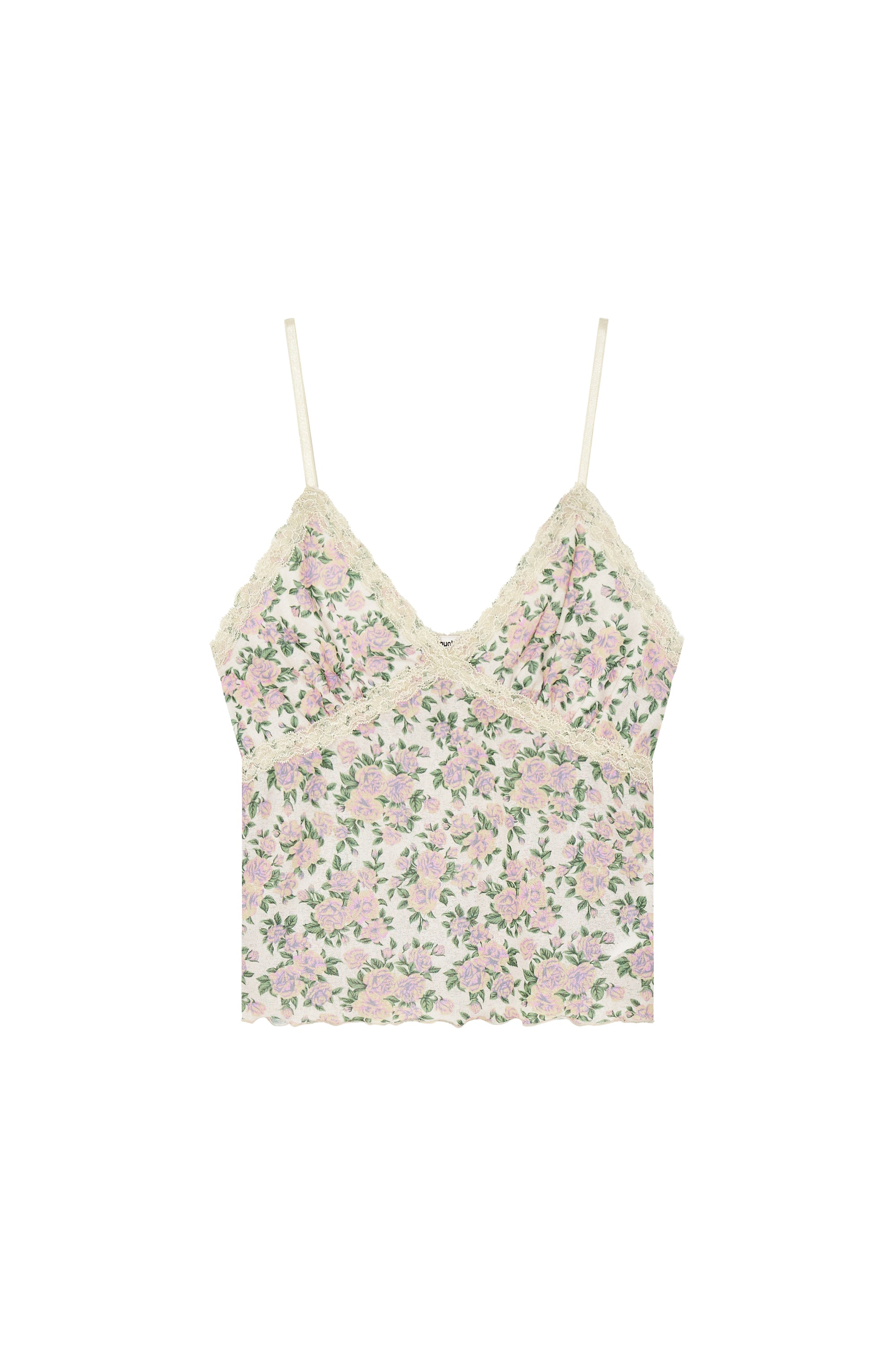 FLORAL 02 LACE CAMI TOP (IVORY)