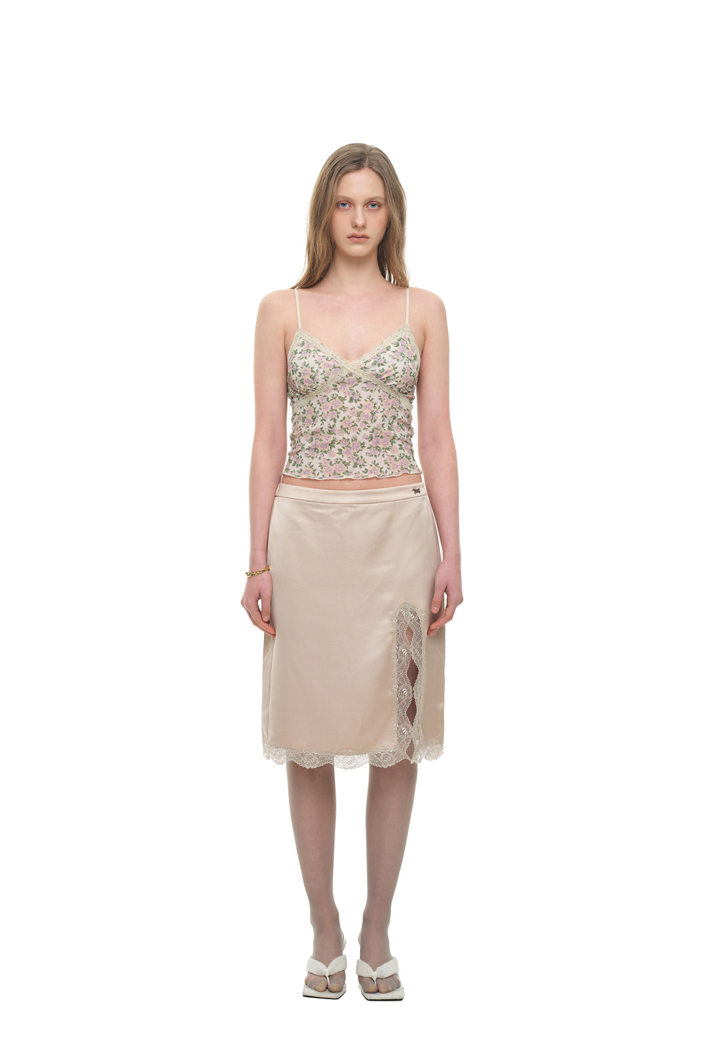 FLORAL 02 LACE CAMI TOP (IVORY)