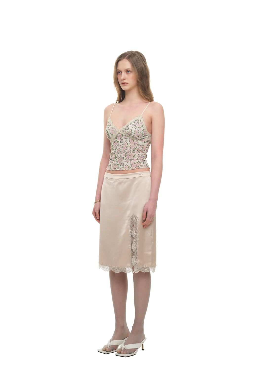 FLORAL 02 LACE CAMI TOP (IVORY)