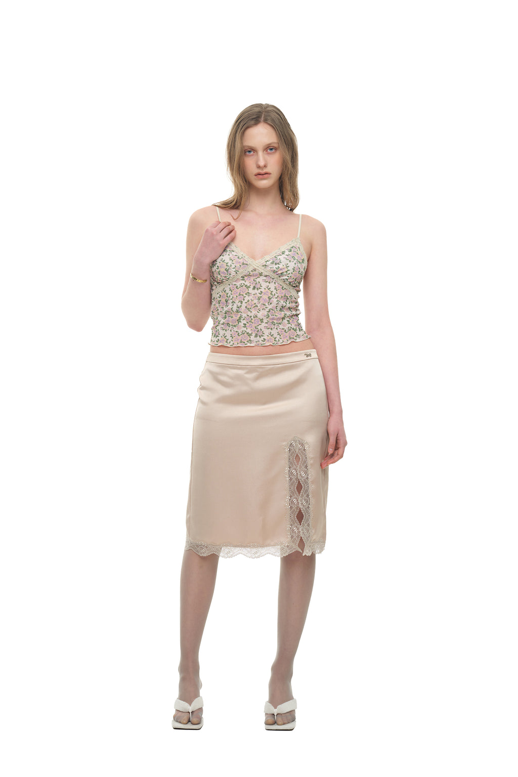 FLORAL 02 LACE CAMI TOP (IVORY)