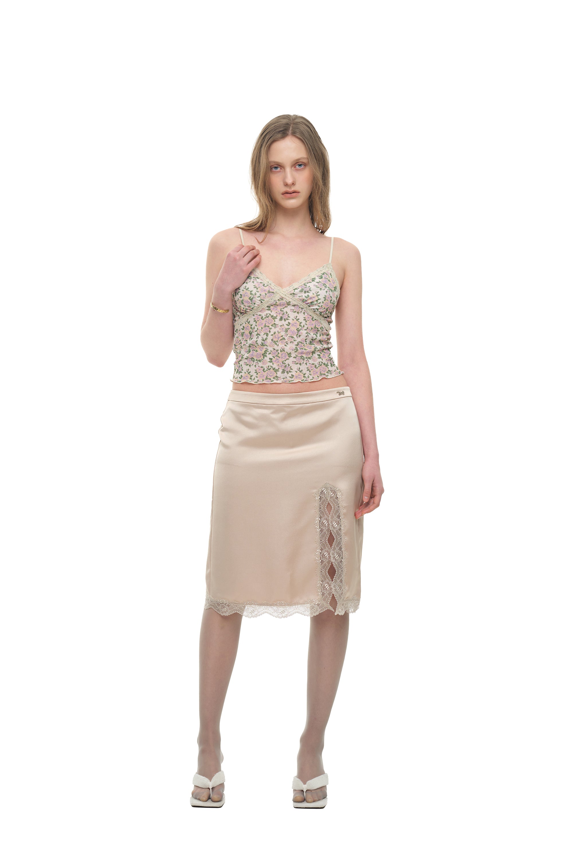 FLORAL 02 LACE CAMI TOP (IVORY)