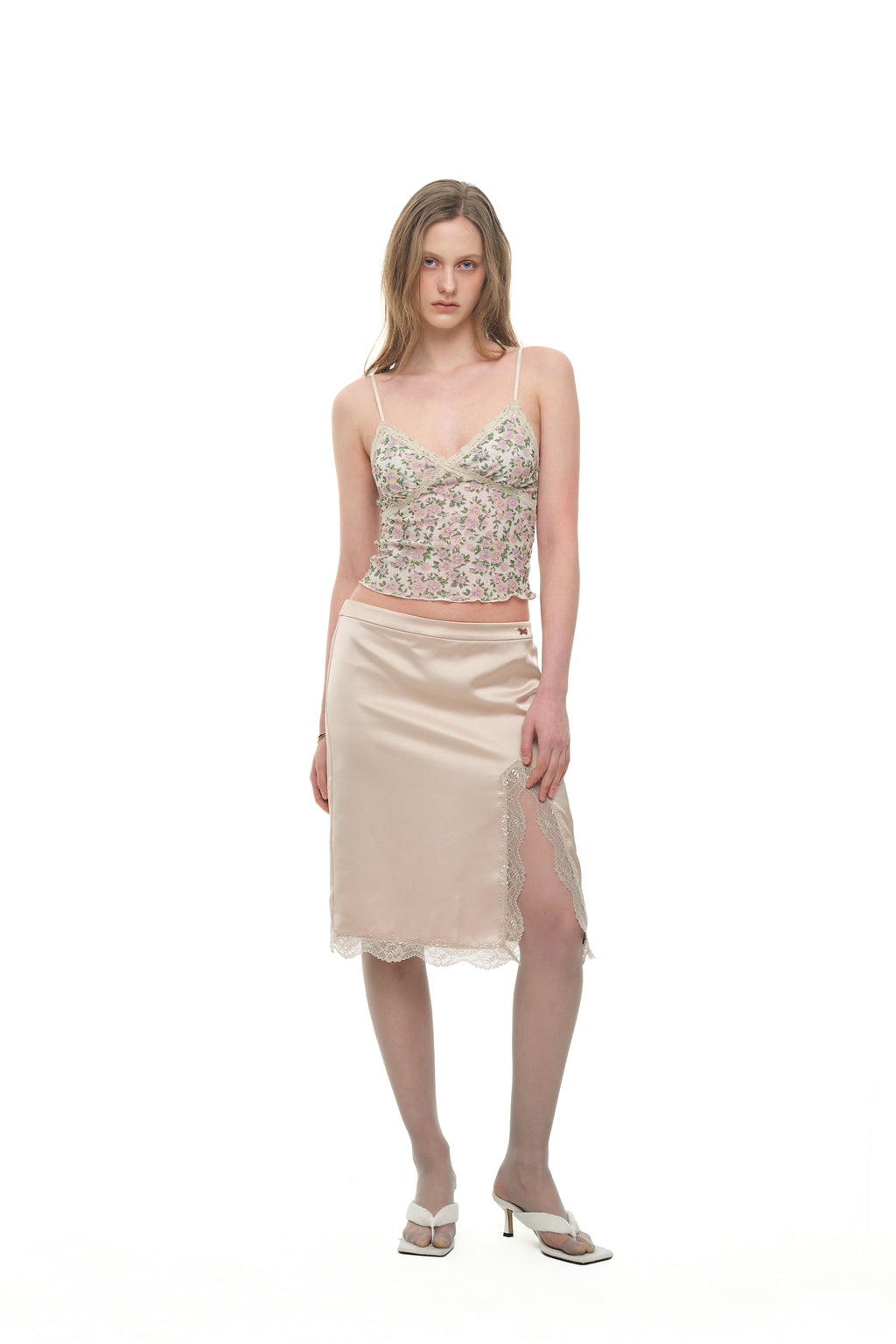 FLORAL 02 LACE CAMI TOP (IVORY)