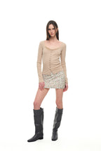 FLORAL 02 MICRO SKIRT (IVORY)
