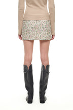 FLORAL 02 MICRO SKIRT (IVORY)