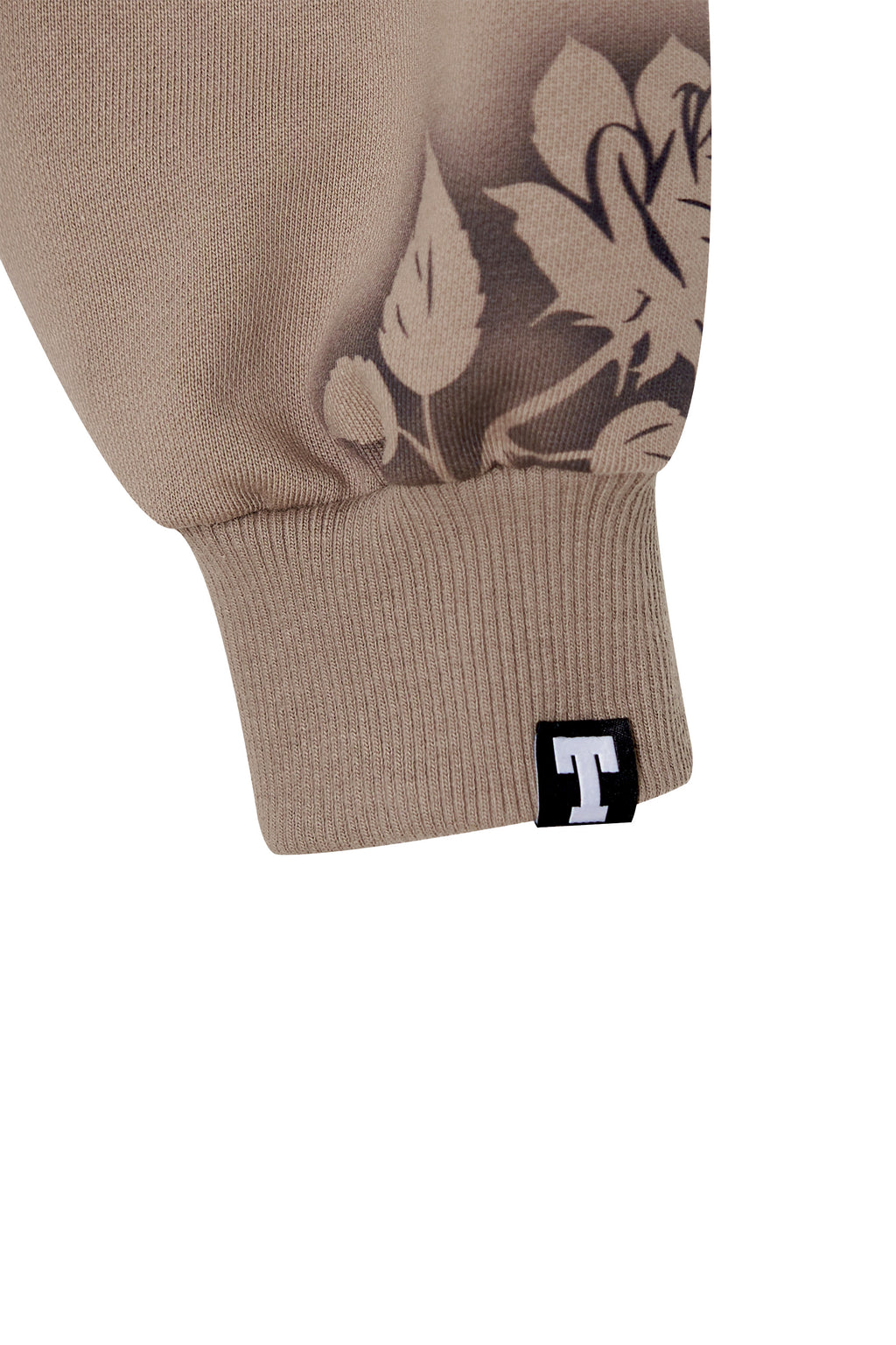 FLORAL SPRAY ZIP-UP HOODIE (BROWN)