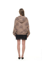 FLORAL SPRAY ZIP-UP HOODIE (BROWN)