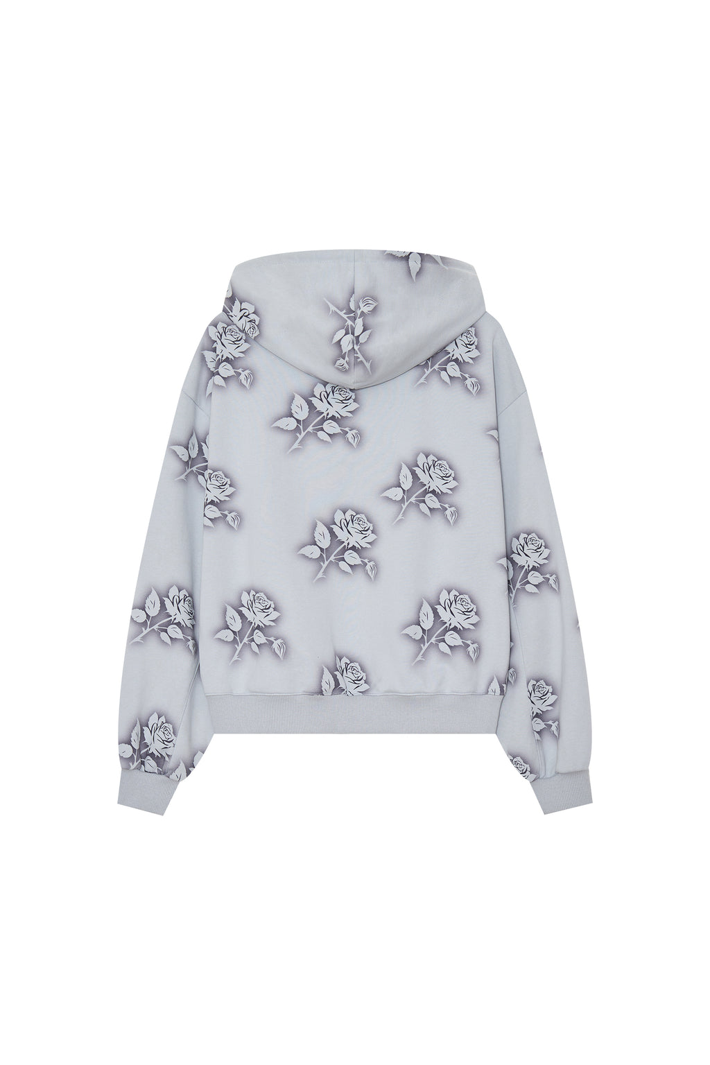 FLORAL SPRAY ZIP-UP HOODIE (LIGHT BLUE)