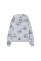 FLORAL SPRAY ZIP-UP HOODIE (LIGHT BLUE)