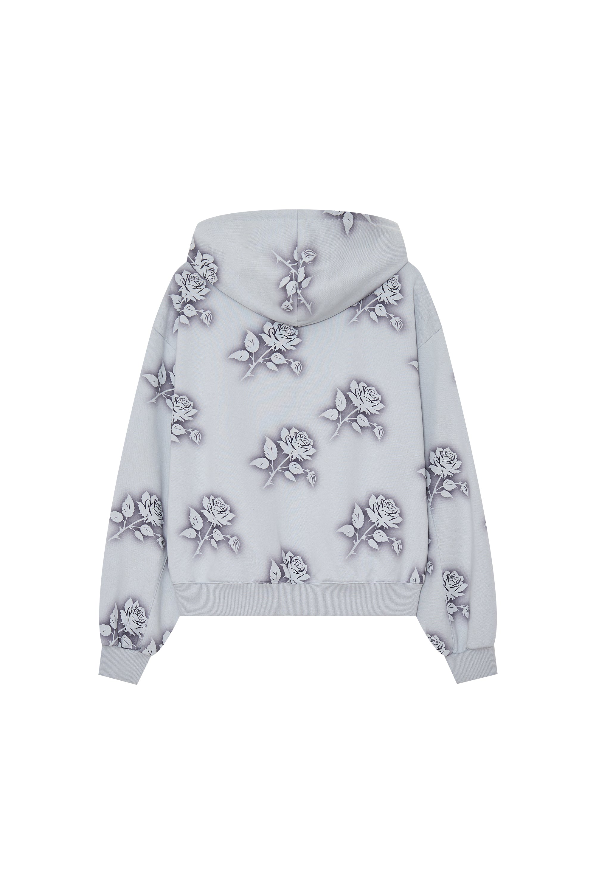 FLORAL SPRAY ZIP-UP HOODIE (LIGHT BLUE)
