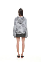 FLORAL SPRAY ZIP-UP HOODIE (LIGHT BLUE)