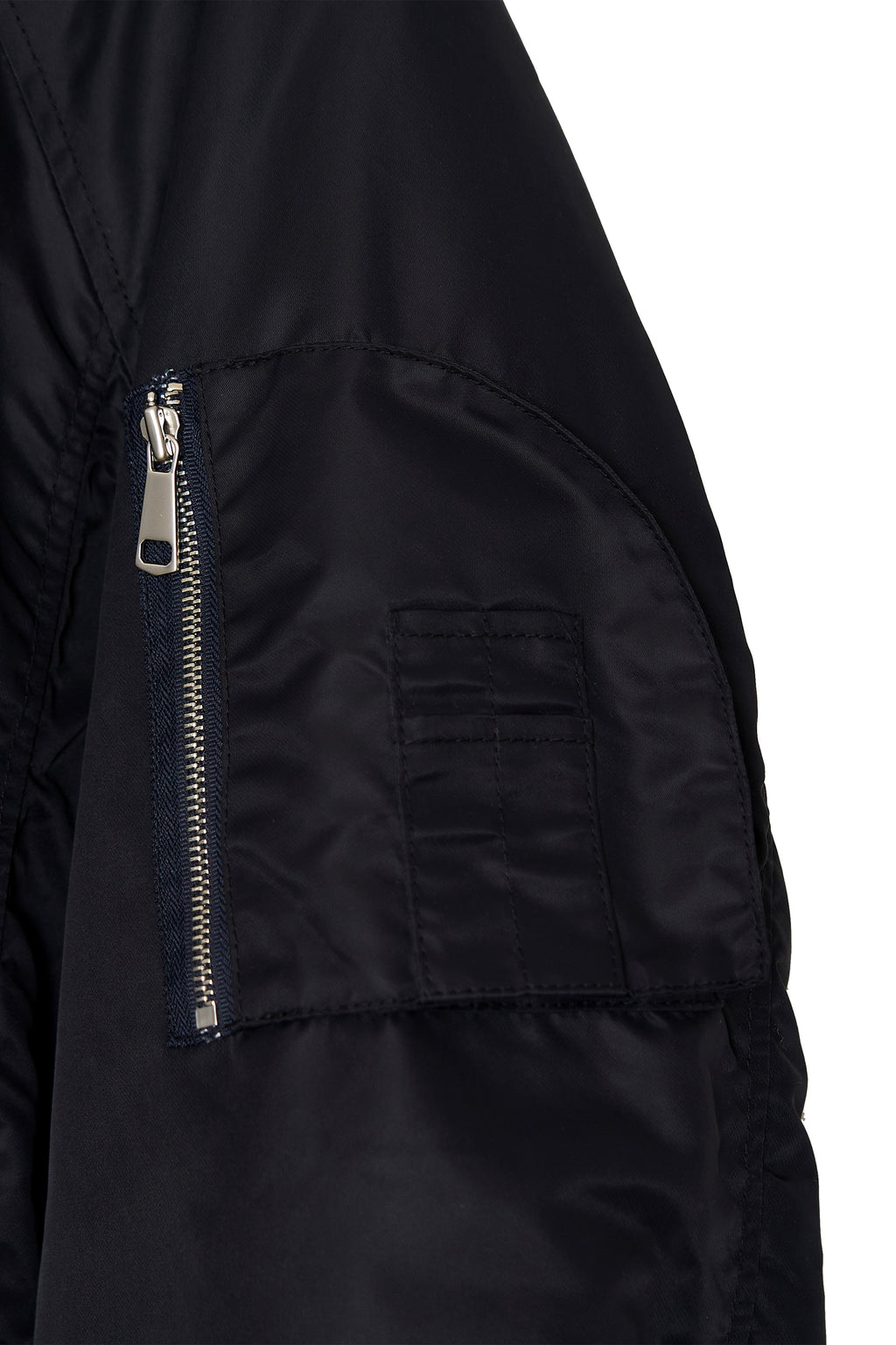 FLORAL TRIMMING BOMBER JACKET (BLACK)