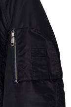 FLORAL TRIMMING BOMBER JACKET (BLACK)
