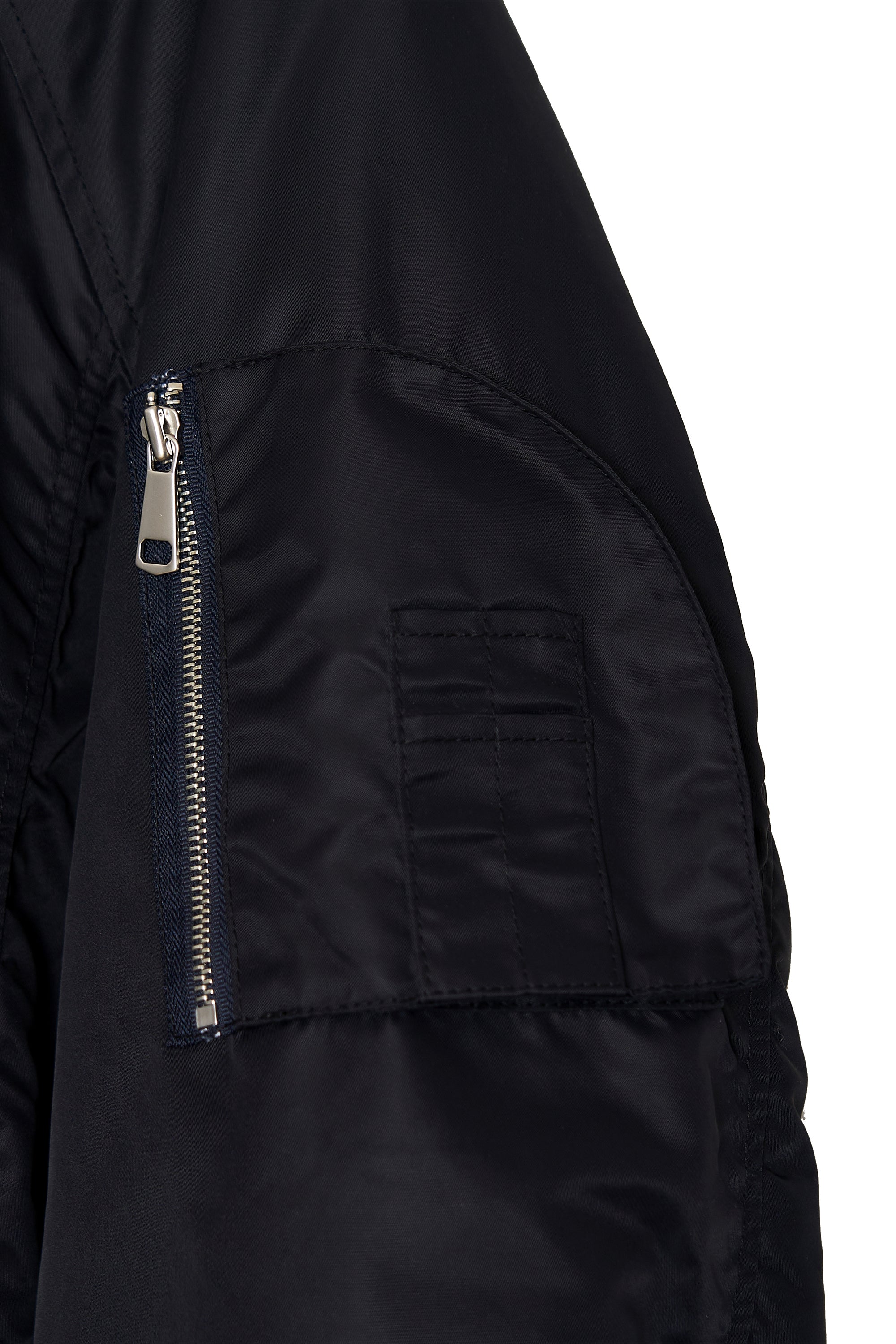 FLORAL TRIMMING BOMBER JACKET (BLACK)