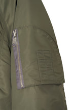 FLORAL TRIMMING BOMBER JACKET (KHAKI)