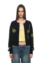 FOLK PATTERN CARDIGAN (BLACK)