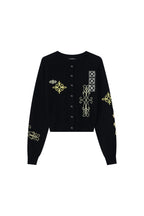 FOLK PATTERN CARDIGAN (BLACK)