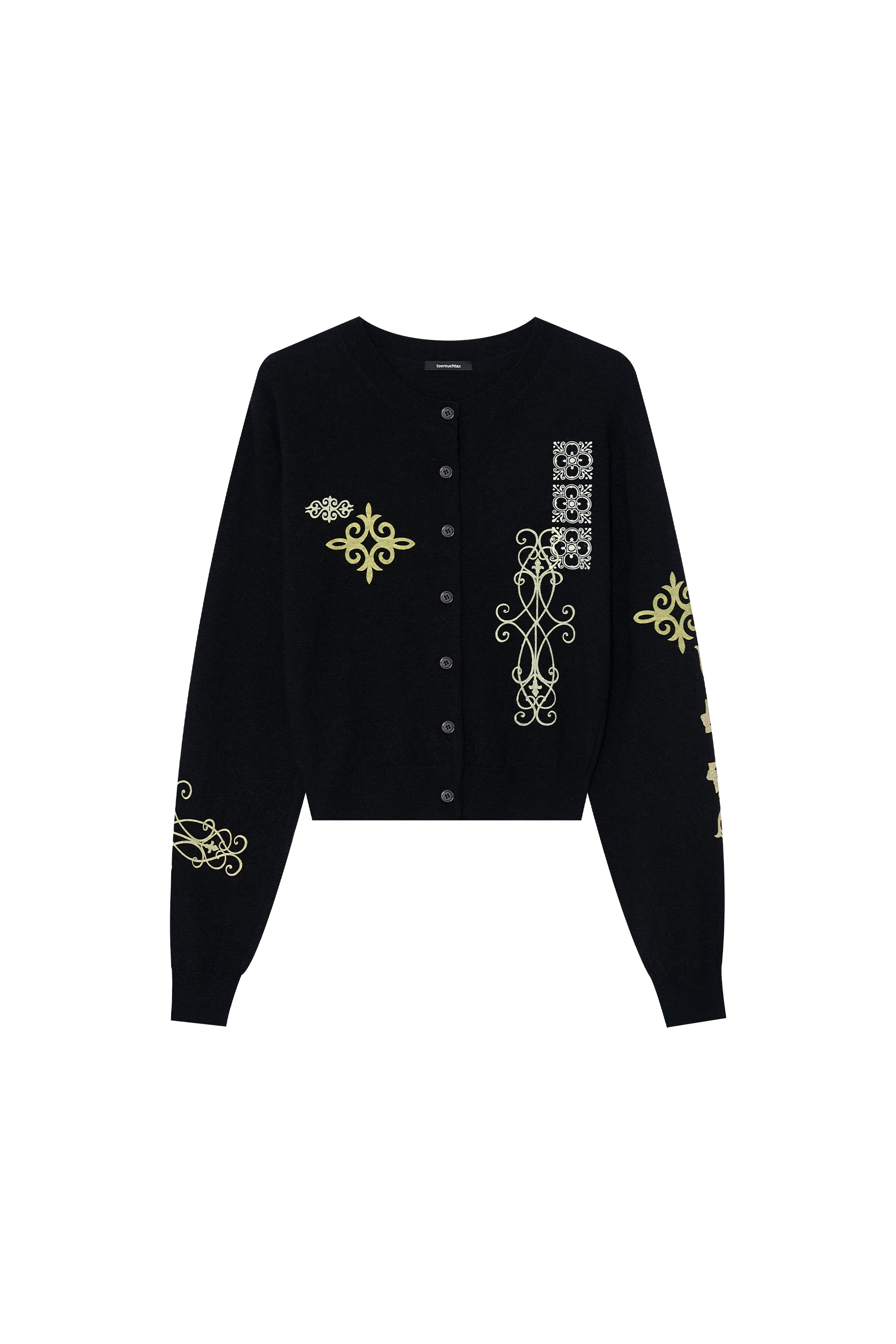 FOLK PATTERN CARDIGAN (BLACK)