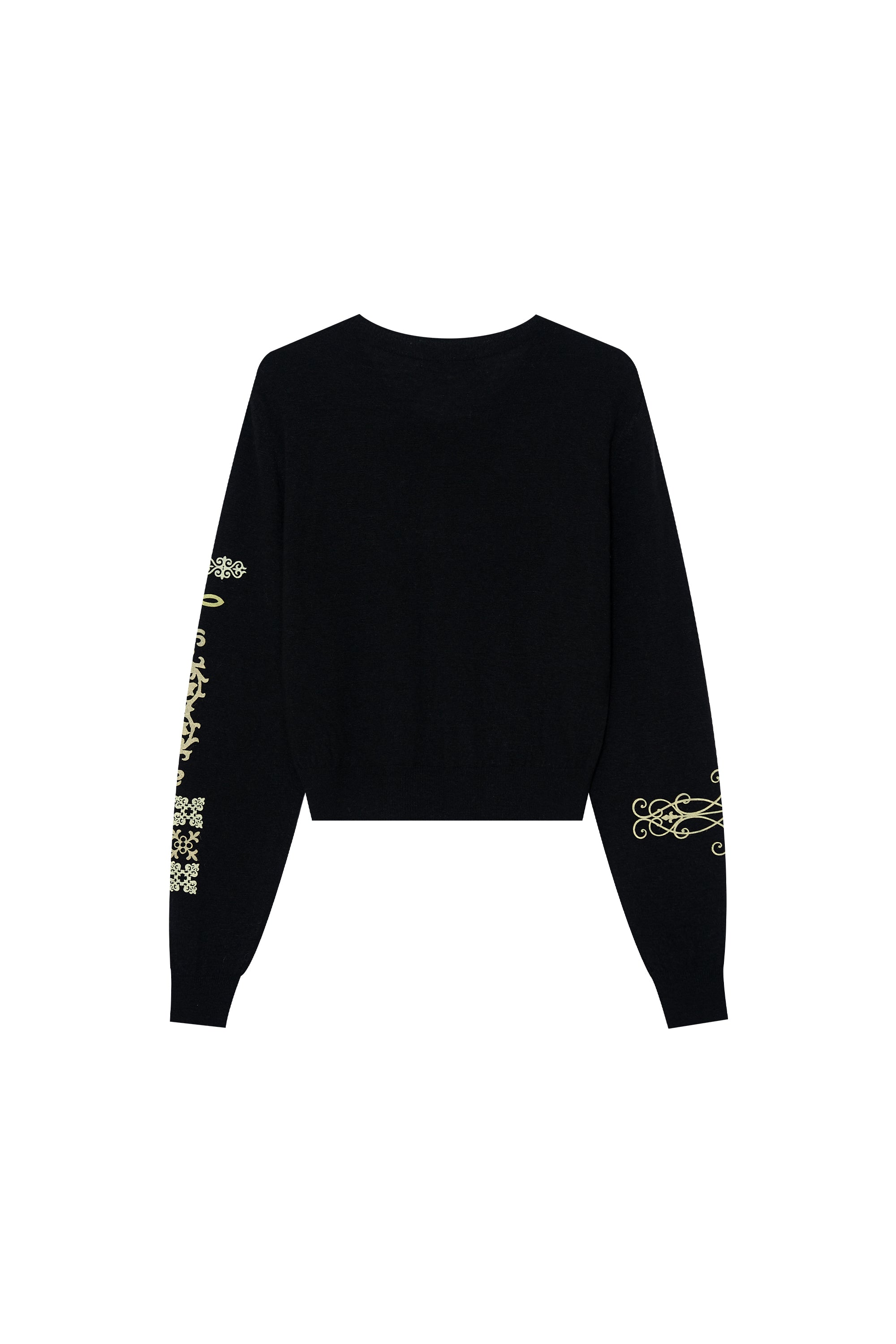 FOLK PATTERN CARDIGAN (BLACK)