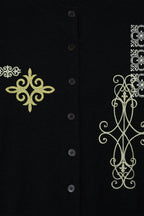 FOLK PATTERN CARDIGAN (BLACK)