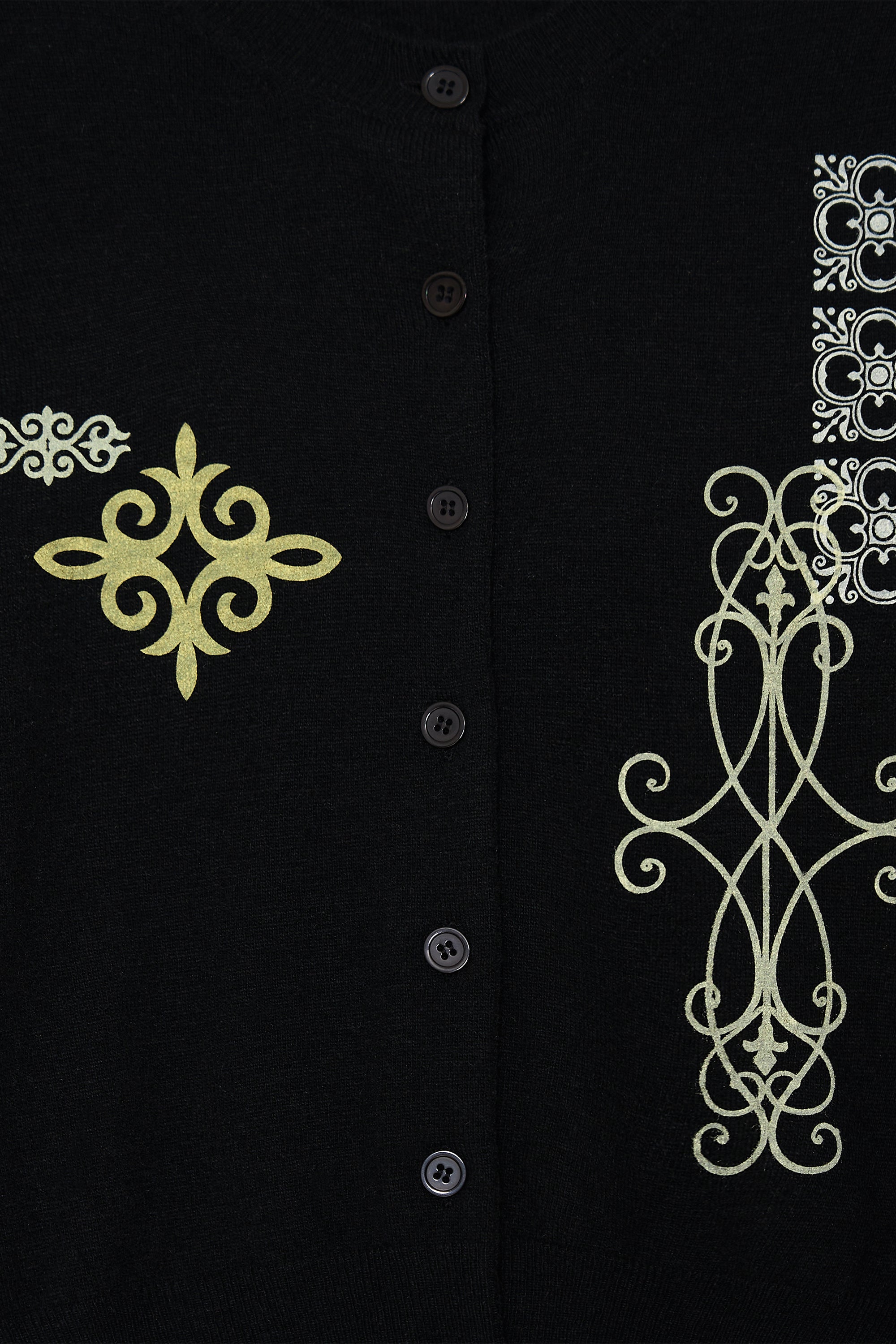 FOLK PATTERN CARDIGAN (BLACK)