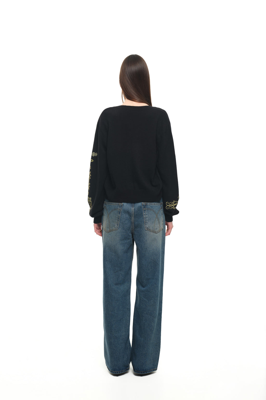 FOLK PATTERN CARDIGAN (BLACK)