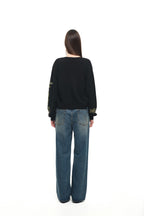 FOLK PATTERN CARDIGAN (BLACK)