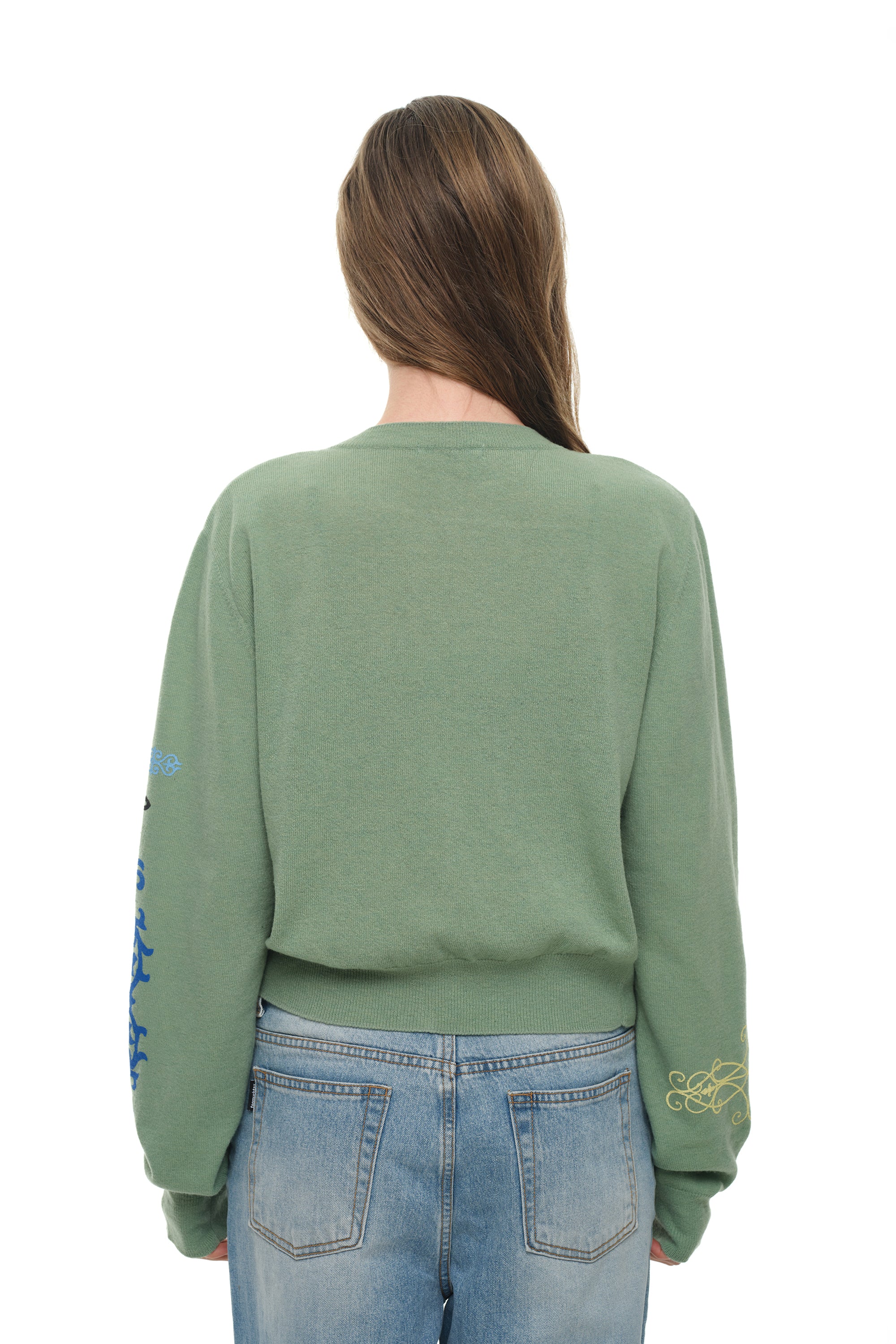 FOLK PATTERN CARDIGAN (GREEN)