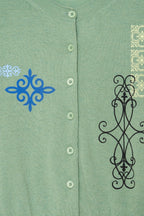 FOLK PATTERN CARDIGAN (GREEN)