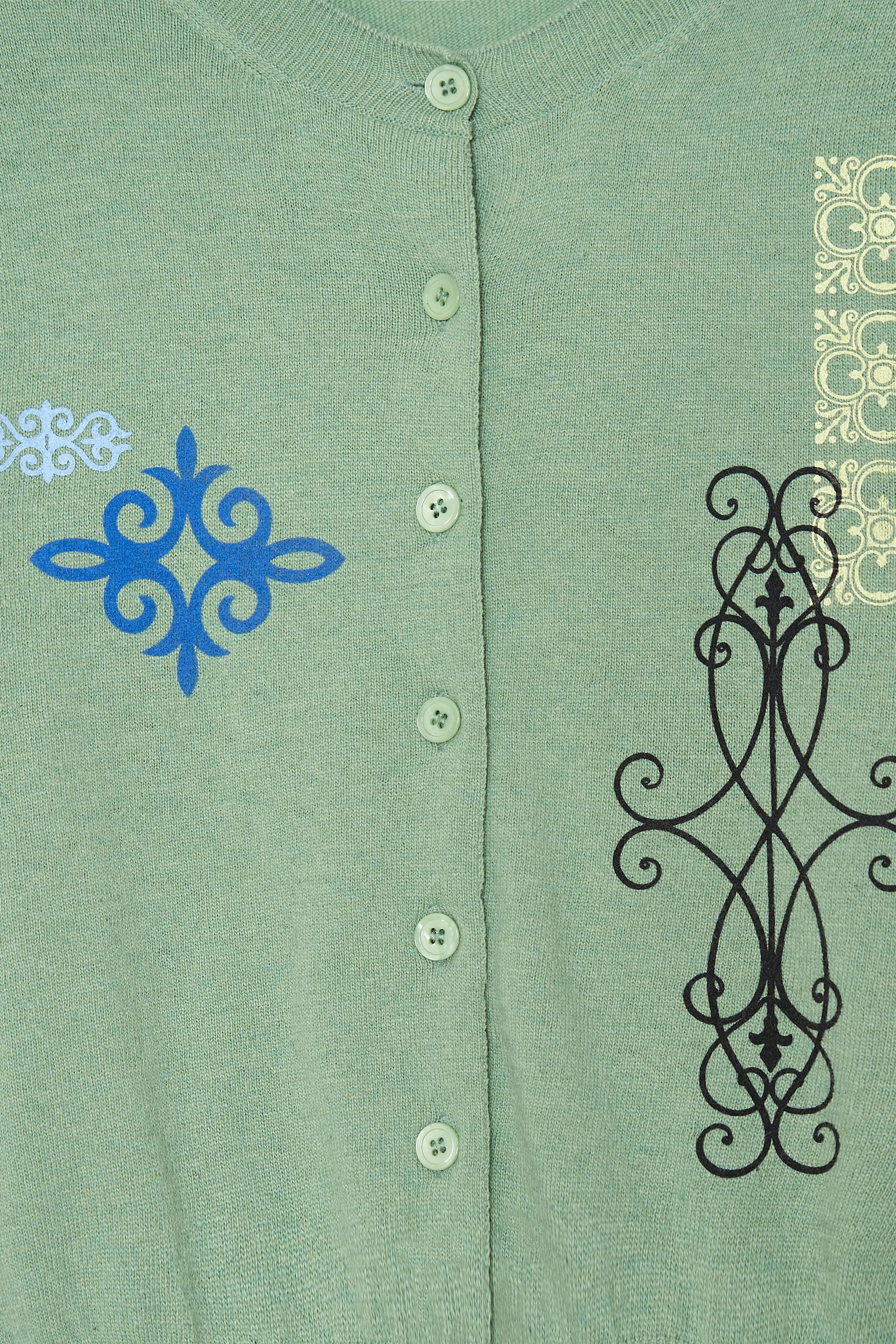 FOLK PATTERN CARDIGAN (GREEN)