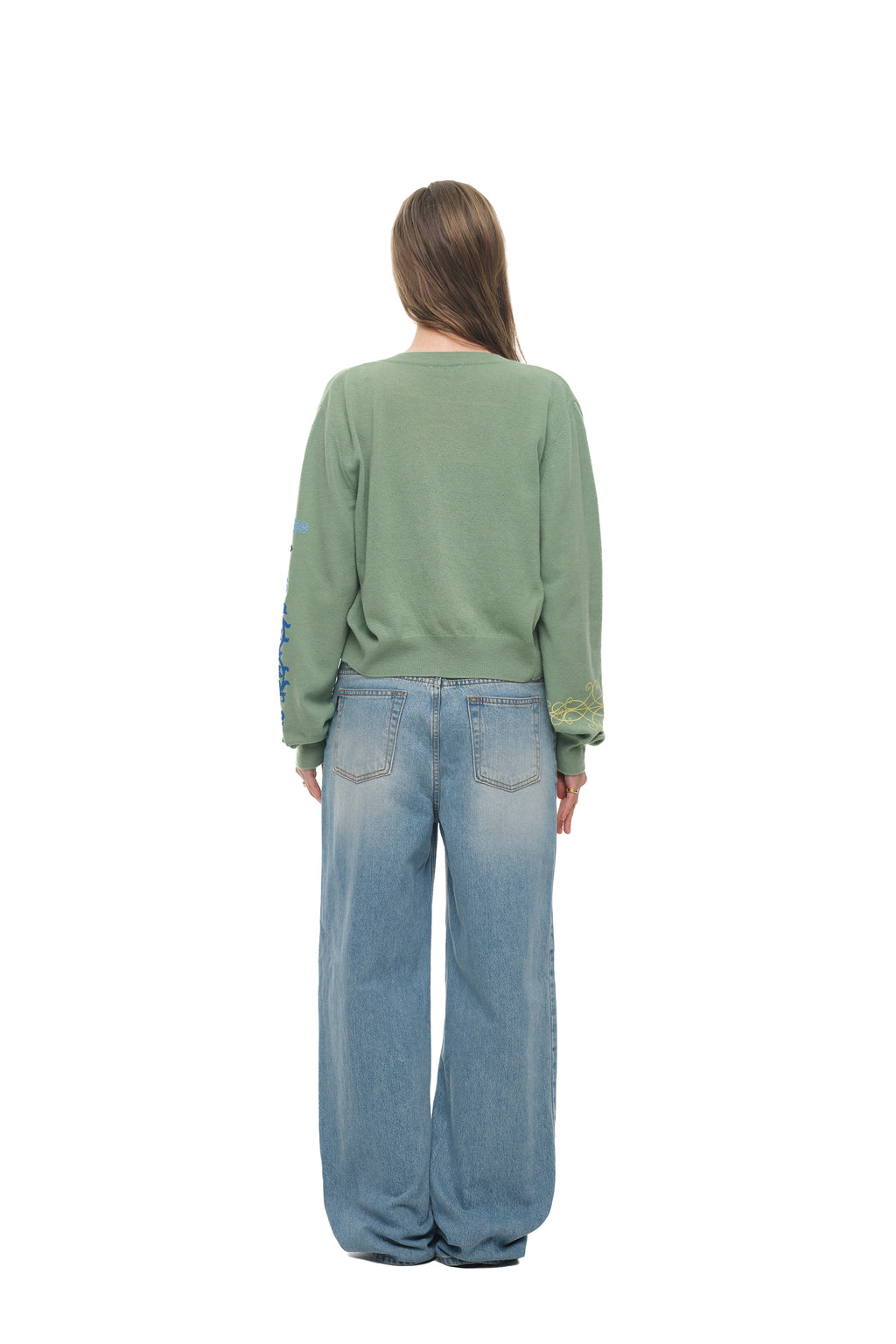 FOLK PATTERN CARDIGAN (GREEN)
