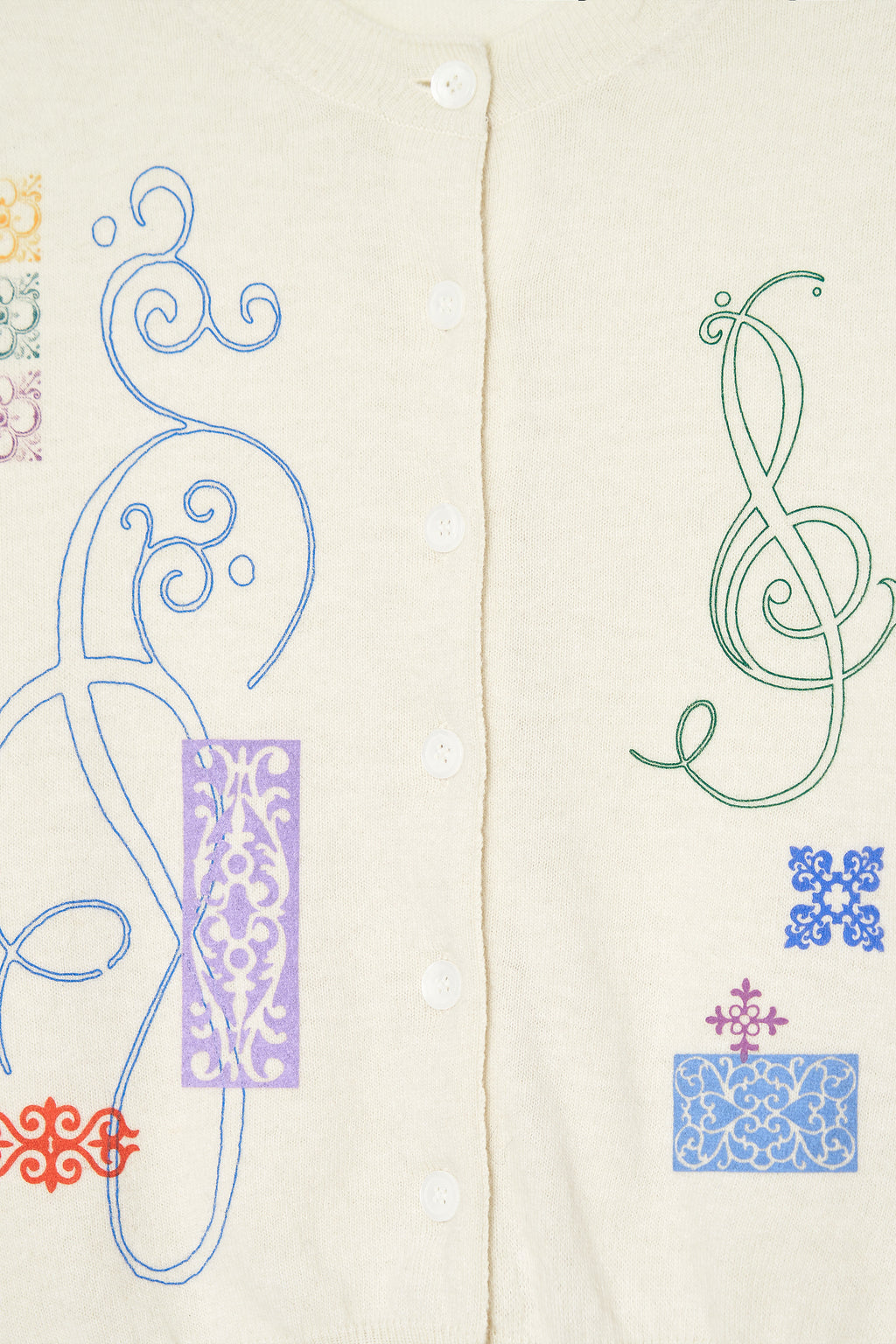 FOLK PATTERN CARDIGAN (IVORY)