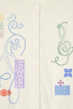 FOLK PATTERN CARDIGAN (IVORY)