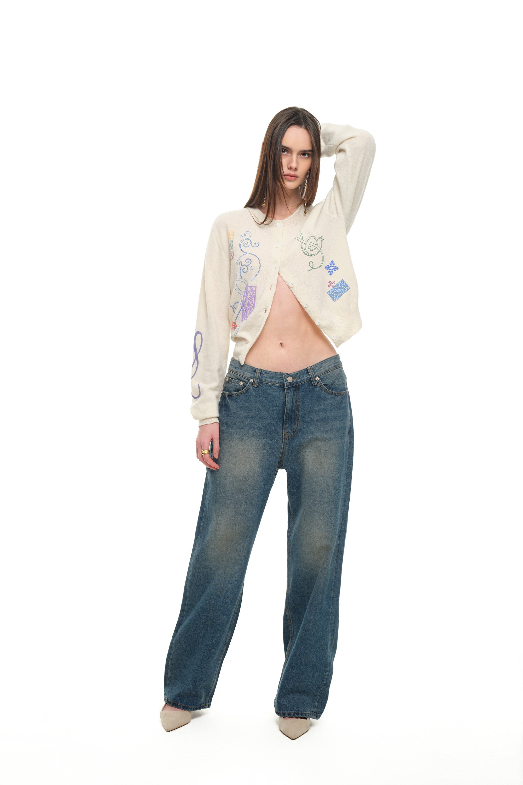 FOLK PATTERN CARDIGAN (IVORY)