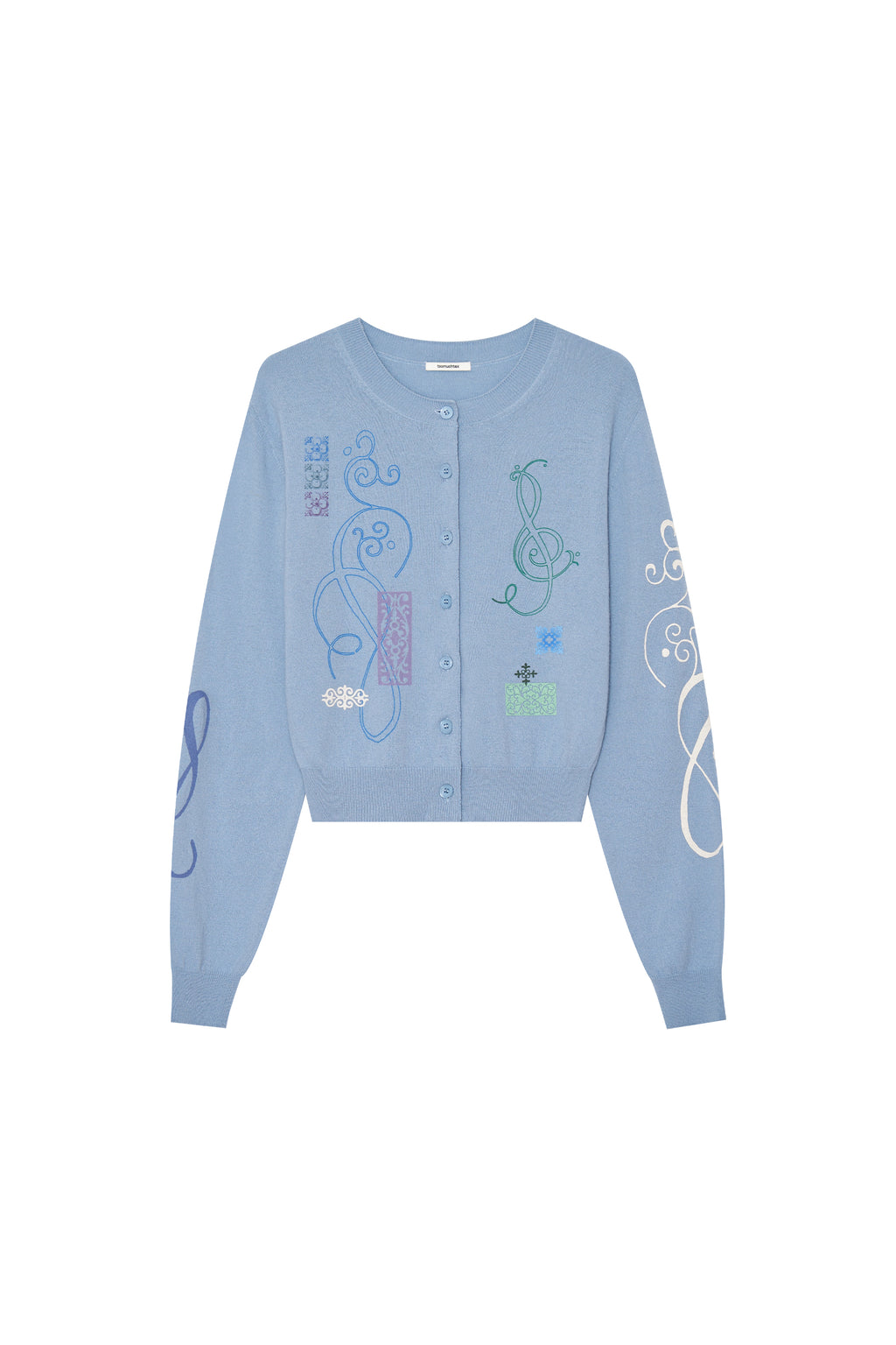 FOLK PATTERN CARDIGAN (LIGHT BLUE)