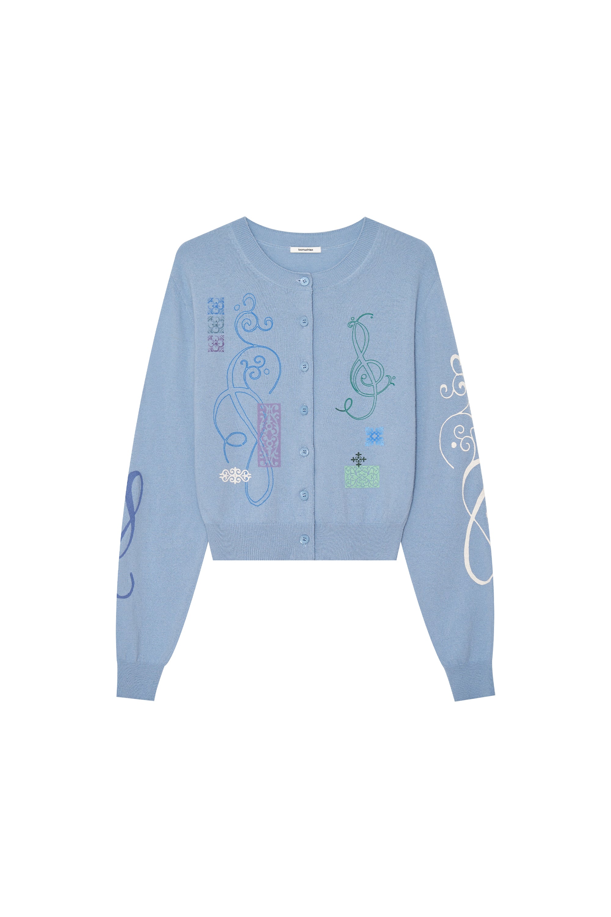 FOLK PATTERN CARDIGAN (LIGHT BLUE)