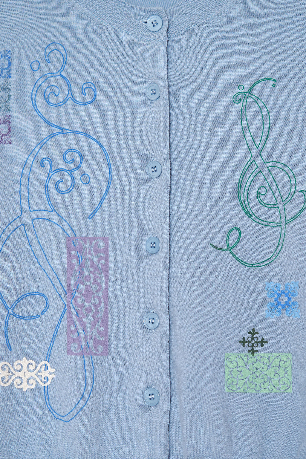 FOLK PATTERN CARDIGAN (LIGHT BLUE)