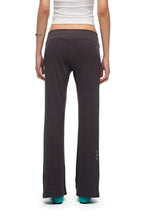 FOLK PATTERN SLIM-FIT WAFFLE PANTS (CHARCOAL)
