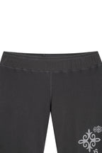 FOLK PATTERN SLIM-FIT WAFFLE PANTS (CHARCOAL)