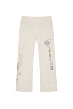 FOLK PATTERN SLIM-FIT WAFFLE PANTS (IVORY)