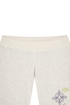 FOLK PATTERN SLIM-FIT WAFFLE PANTS (IVORY)