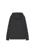 FOLK PATTERN WAFFLE ZIP-UP HOODIE (CHARCOAL)