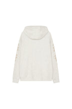 FOLK PATTERN WAFFLE ZIP-UP HOODIE (IVORY)