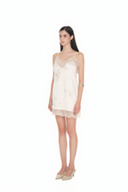 HOTFIX MINI SLIP DRESS (BEIGE)