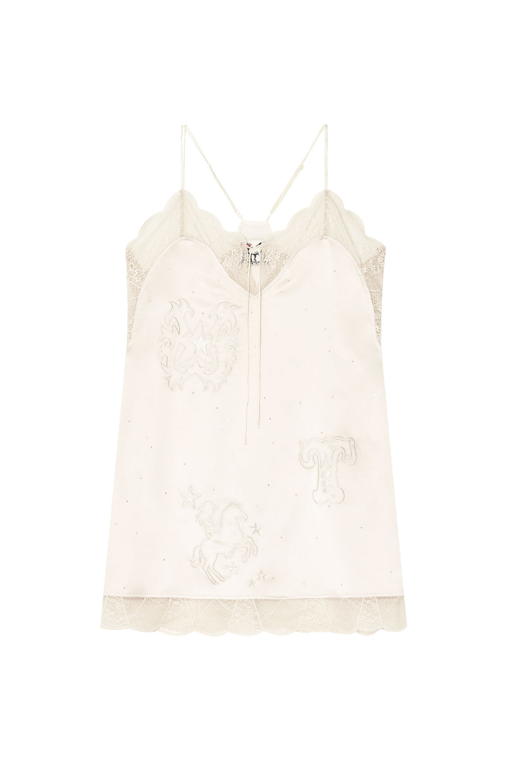 HOTFIX MINI SLIP DRESS (BEIGE)